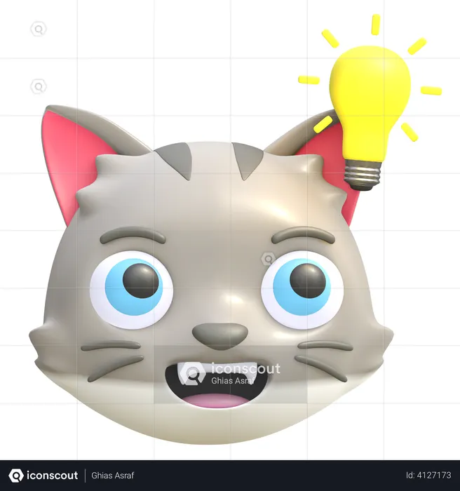 Gato tenha uma ideia Emoji 3D Icon