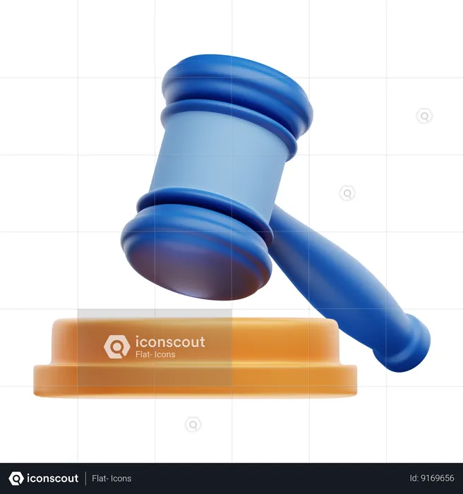 Gavel And Hammer  3D Icon
