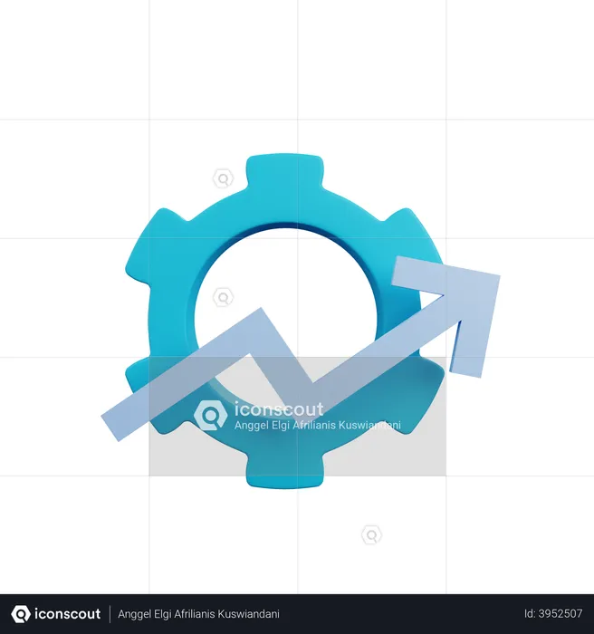 Gear With Graph  3D Illustration