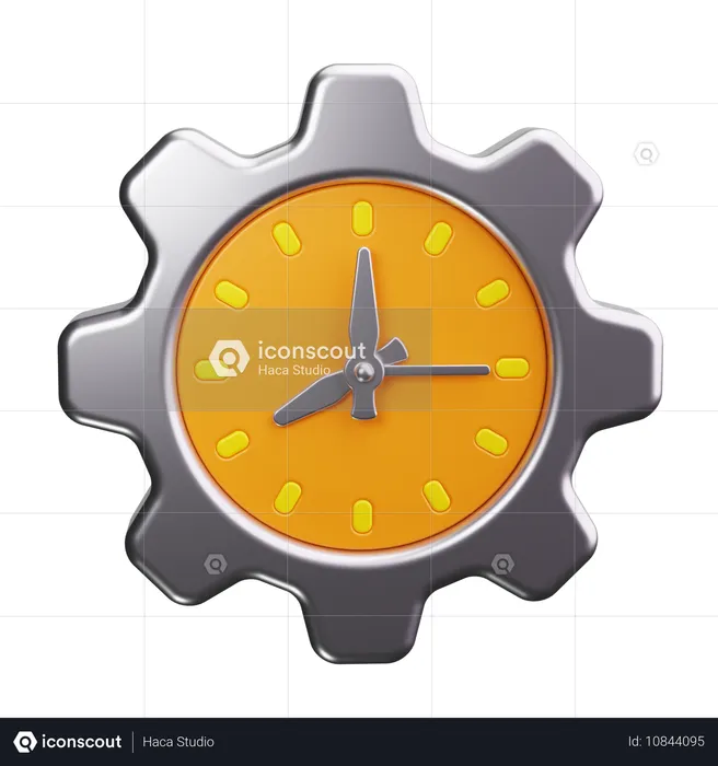 Gears Clock  3D Icon