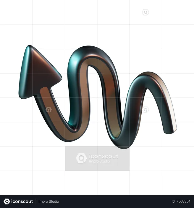 Gebogener Pfeil  3D Icon