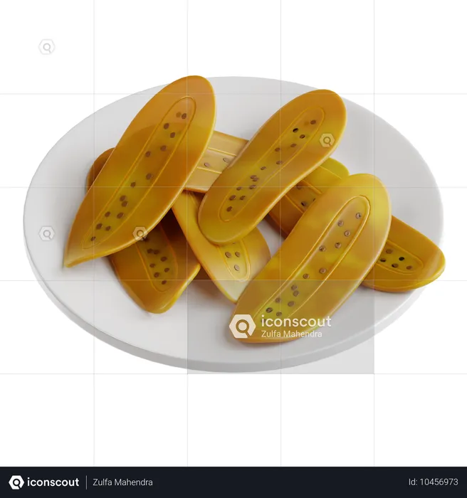 Frittierte Banane  3D Icon