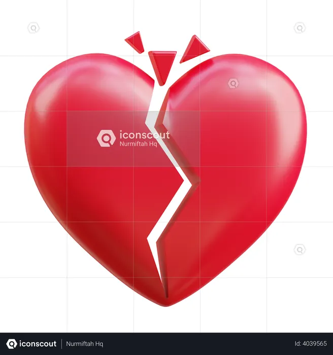 Gebrochenes Herz  3D Icon