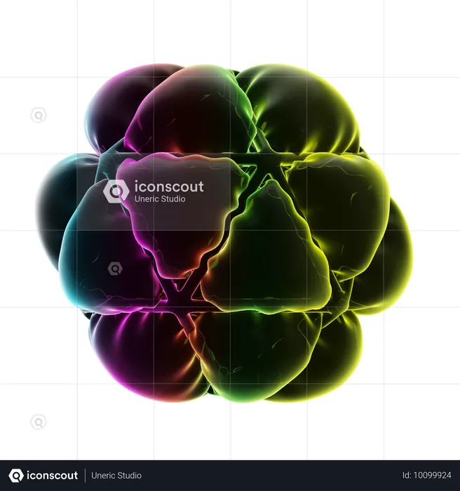 Gebundener Ballon Neon abstrakt  3D Icon