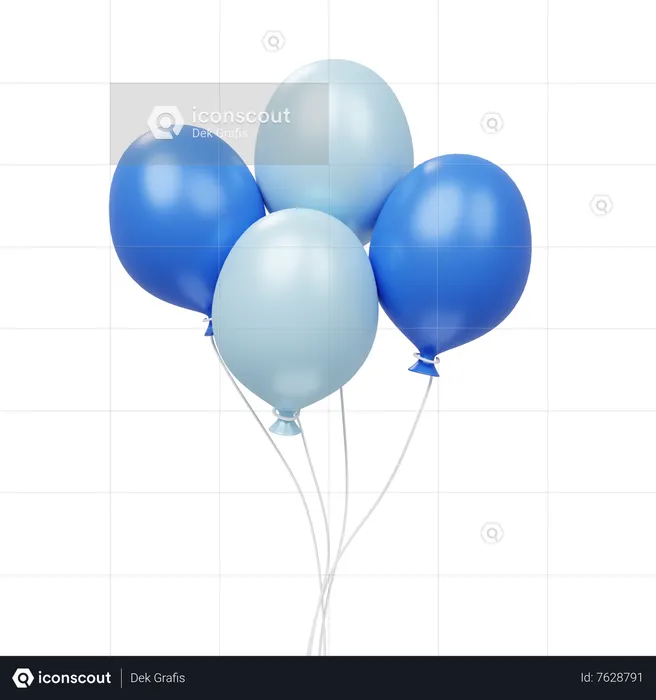Geburtstagsballon  3D Icon