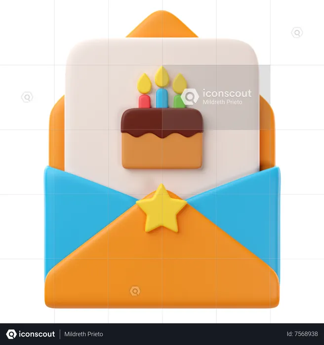 Geburtstagseinladung  3D Icon