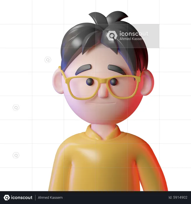 Geek Boy  3D Icon