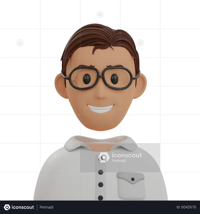 Geek Student  3D Icon