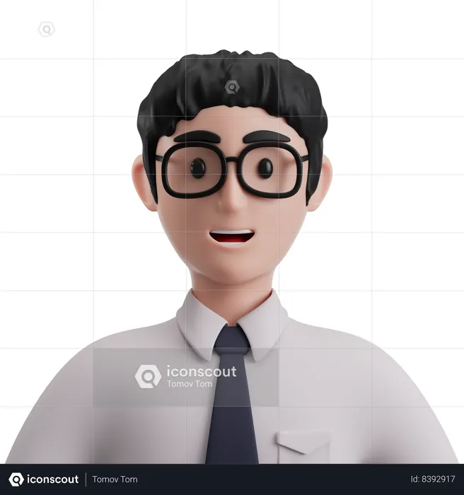 Geek Student  3D Icon