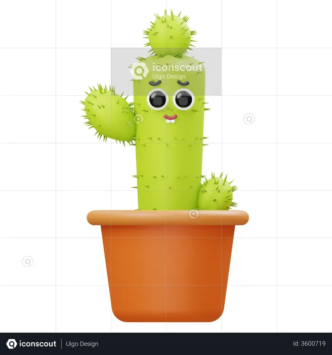 Geeky Cactus  3D Illustration