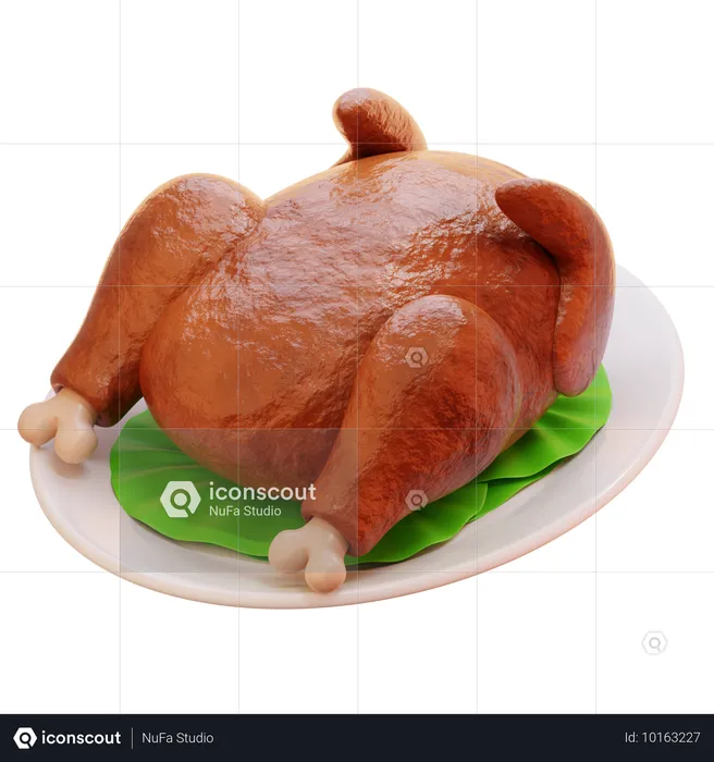 Gegrilltes Hühnchen  3D Icon