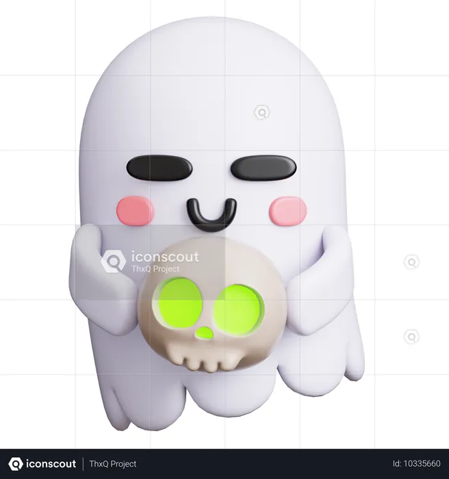 Geist mit Totenkopf  3D Icon