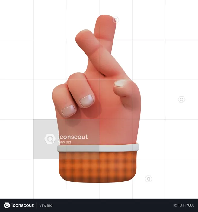 Geste mit gekreuzten Fingern  3D Icon