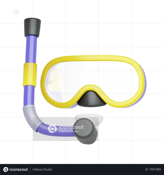 Gelbe Schutzbrille  3D Icon