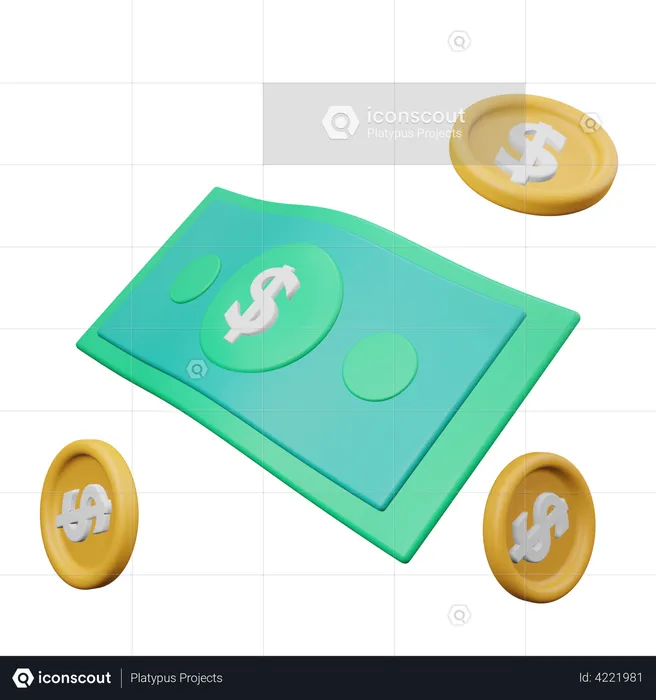 Geld  3D Illustration