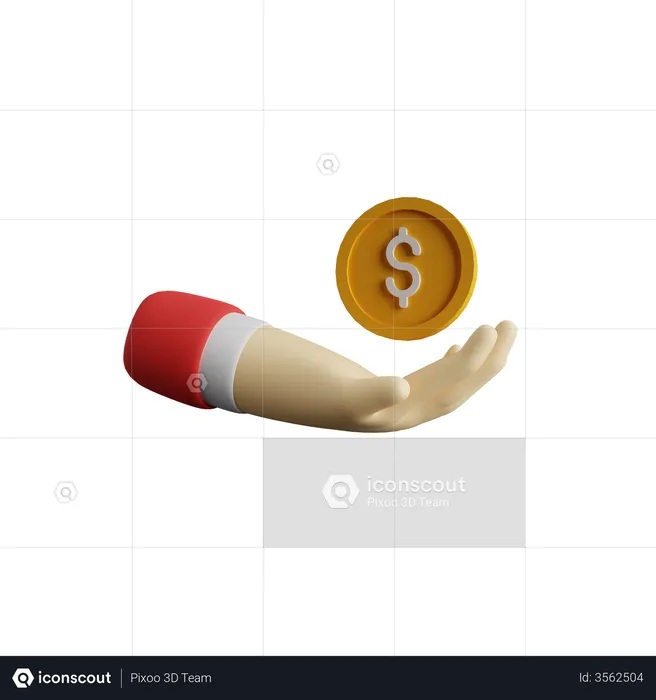 Geld erbitten  3D Illustration