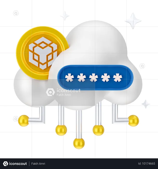 Geld Cloud Sicherheit  3D Icon