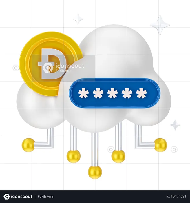 Geld Cloud Sicherheit  3D Icon