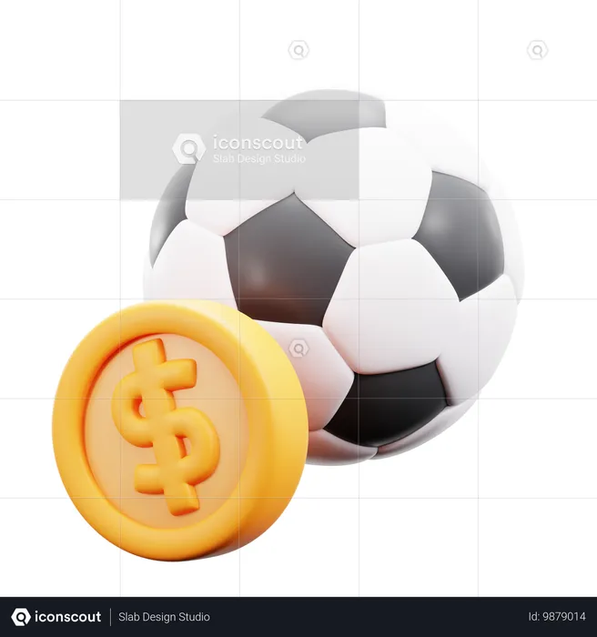 Geld fußball  3D Icon