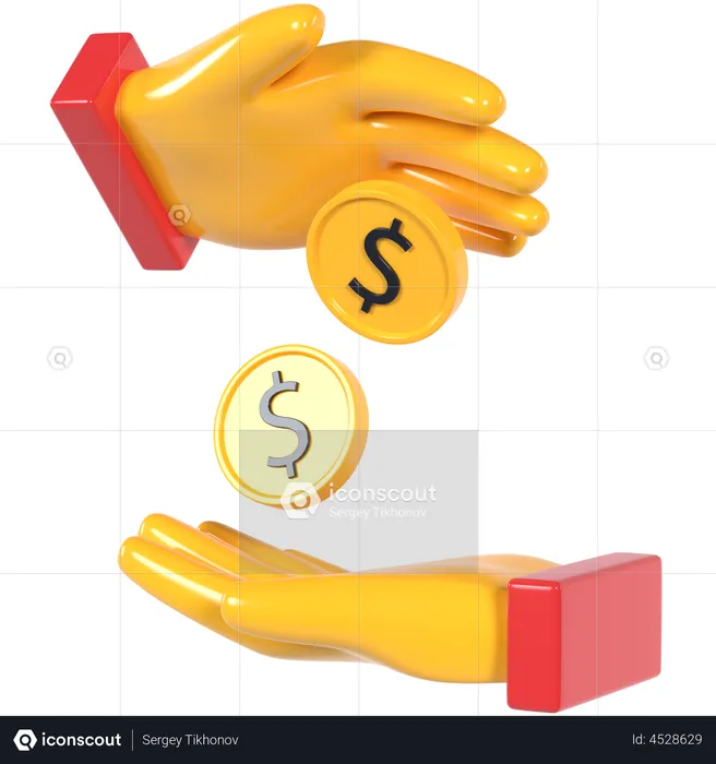 Geld geben  3D Illustration