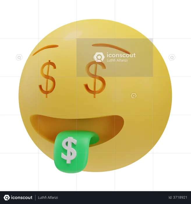 Geldgesicht Emoji 3D Emoji