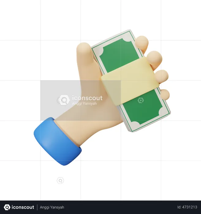 Geld in der Hand  3D Illustration