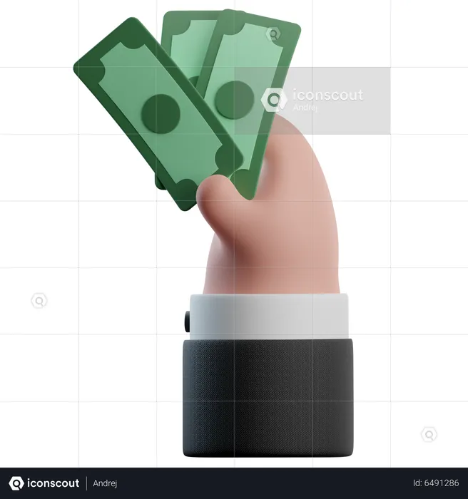 Geld in der Hand  3D Icon