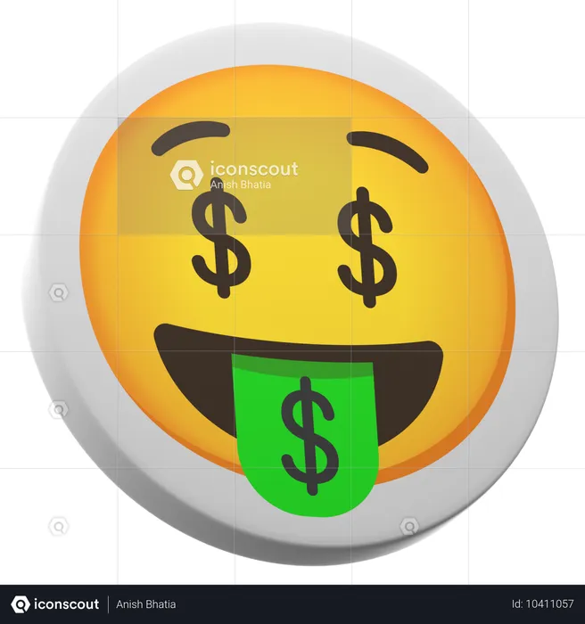 Geld, Mund, Gesicht Emoji 3D Icon