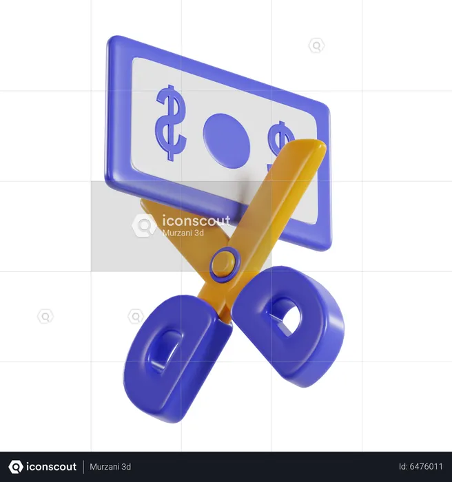 Geld kürzen  3D Icon