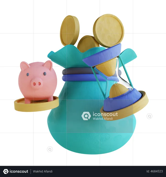 Geld sparen  3D Illustration