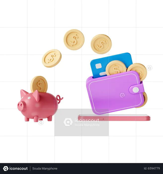 Geld sparen  3D Illustration