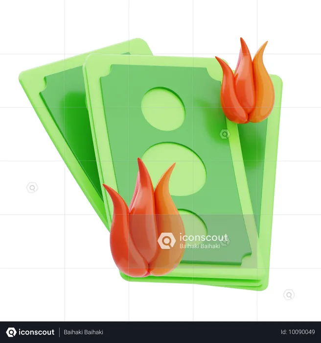 Geld verbrennen  3D Icon