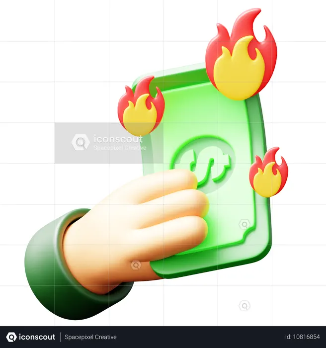 Geld verbrennen  3D Icon