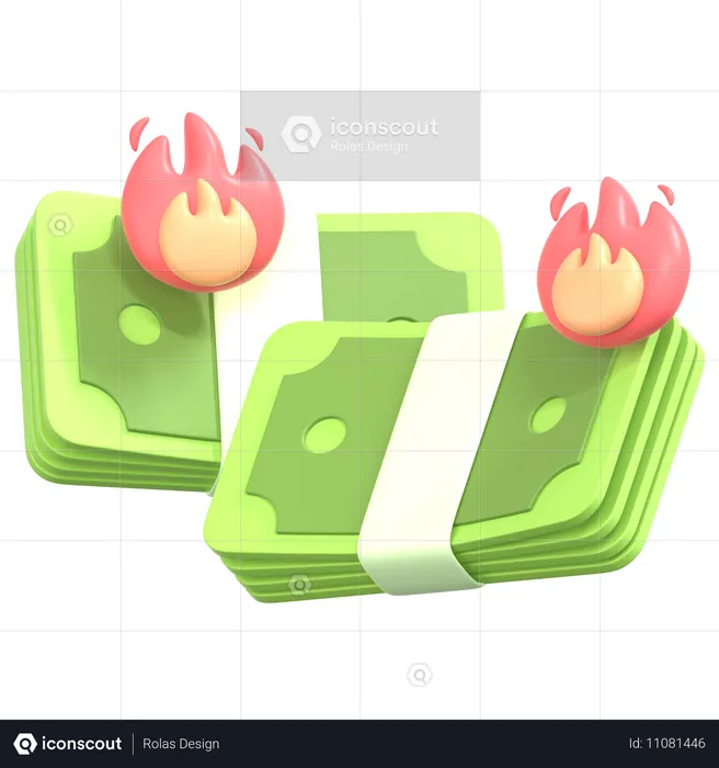 Geld verbrennen  3D Icon