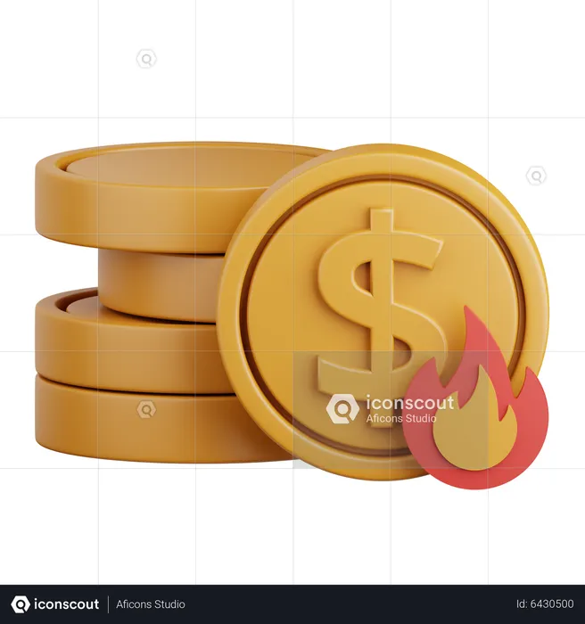 Geld verbrennen  3D Icon