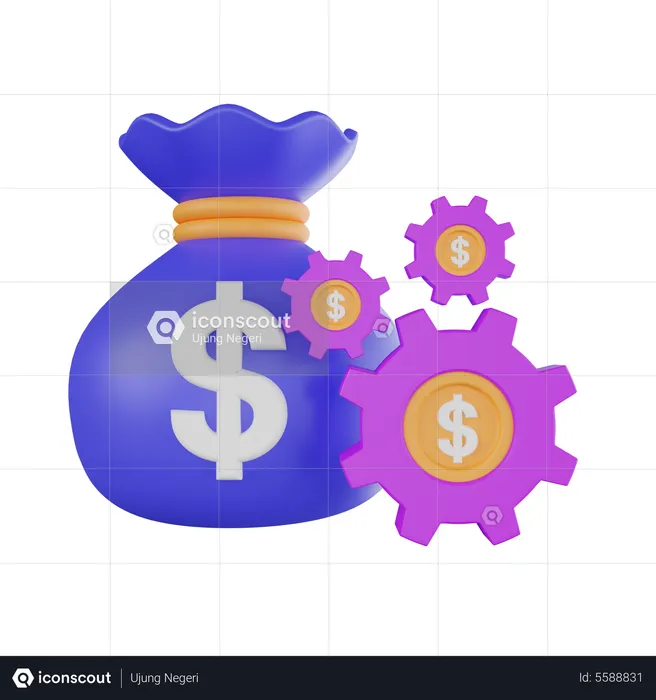 Geld Management  3D Icon