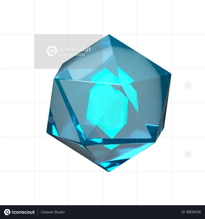 Gema azul  3D Icon