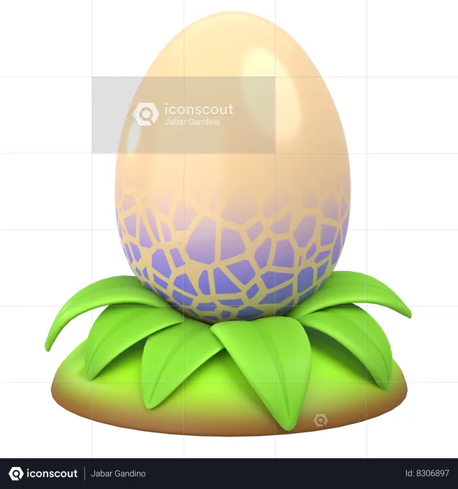 Huevo de dragón gema  3D Icon