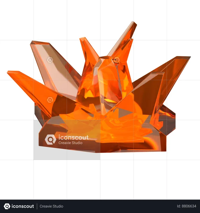 Gemme orange  3D Icon