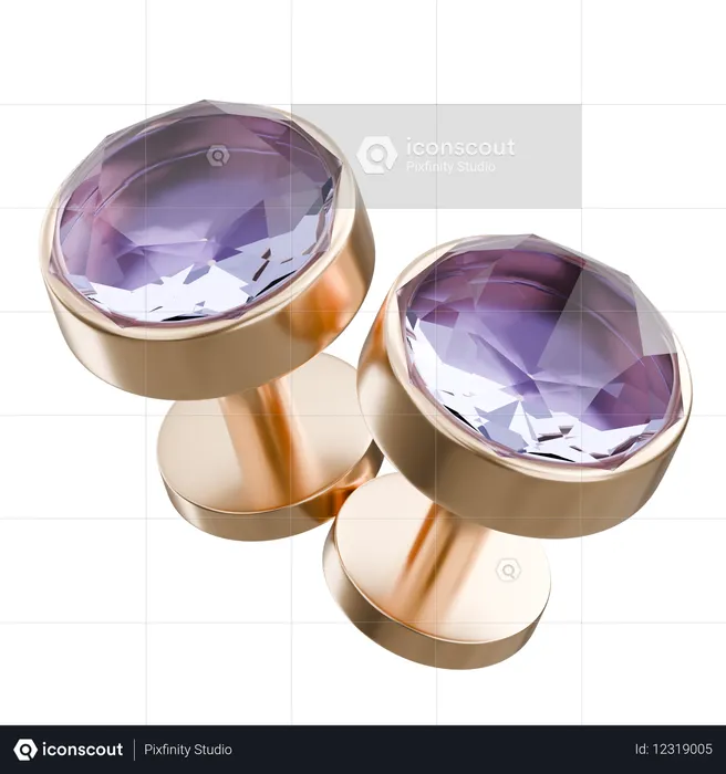 Gemstone Cufflinks  3D Icon