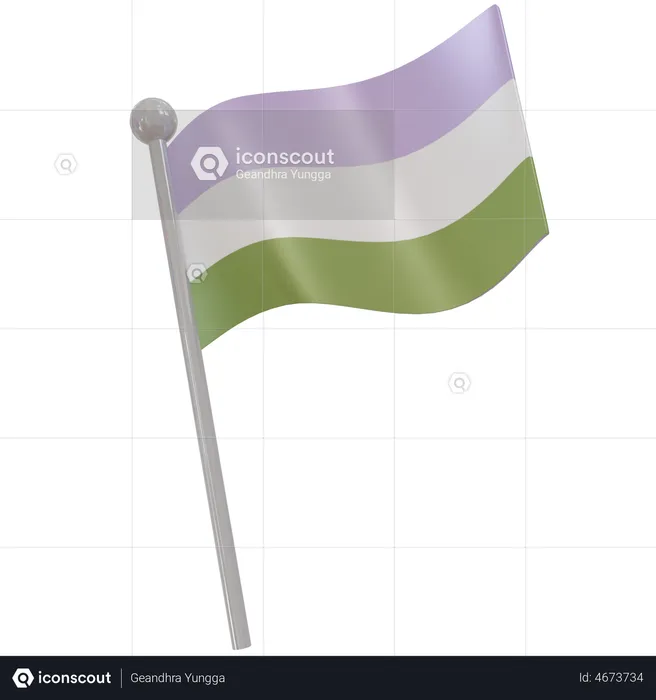 Genderqueer Flag Flag 3D Illustration