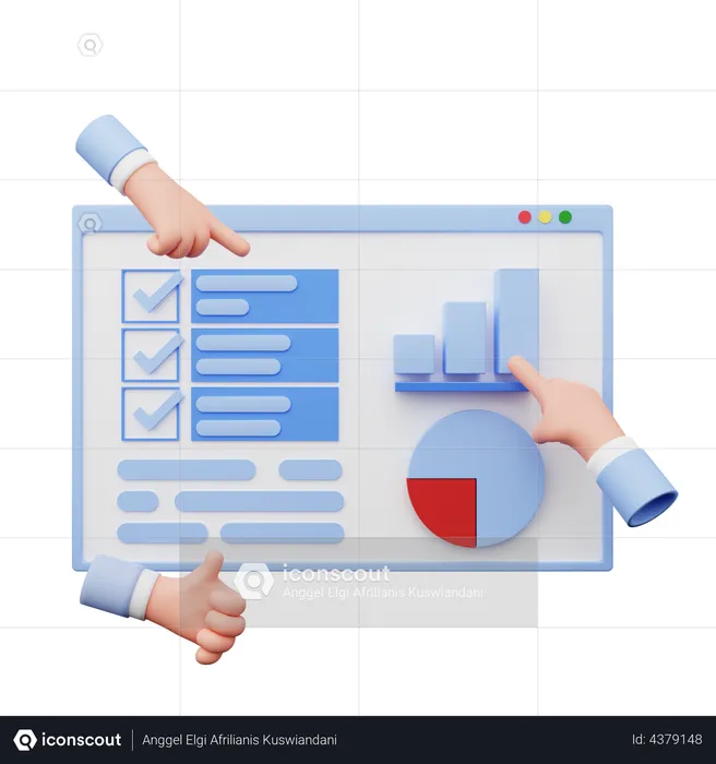 Geprüfte Analysedaten  3D Illustration