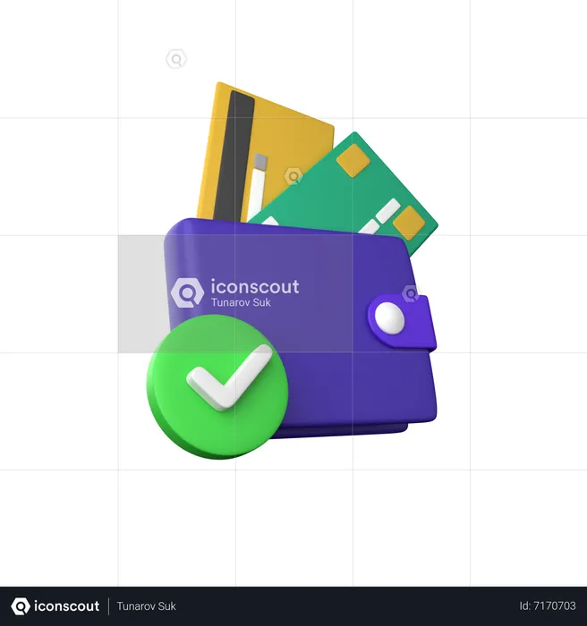 Genehmigte Brieftasche  3D Icon