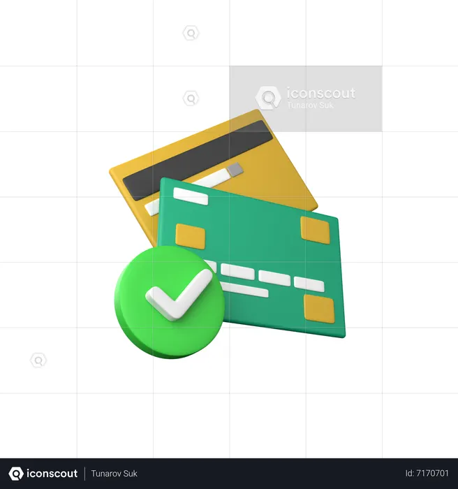 Genehmigte Kreditkarte  3D Icon