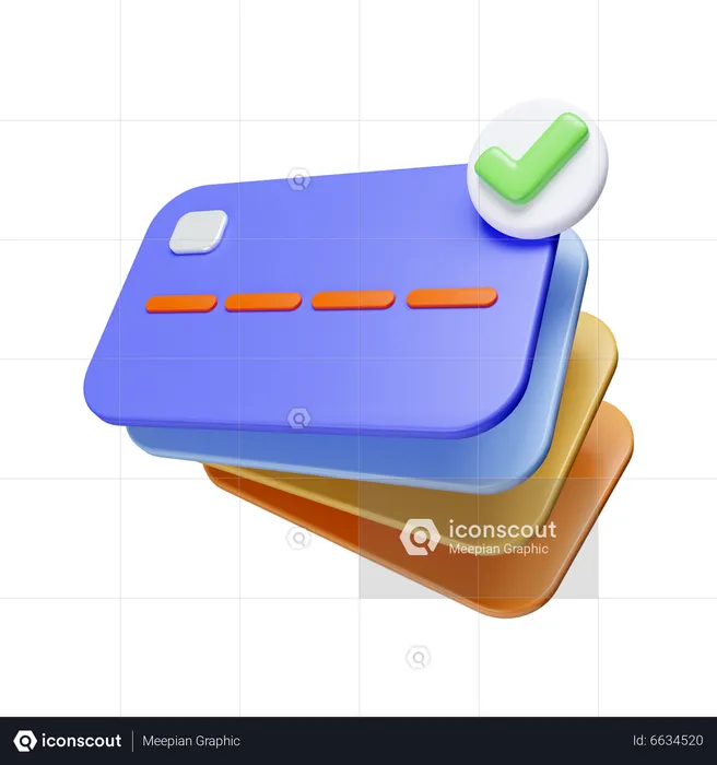 Genehmigte Kreditkarte  3D Icon