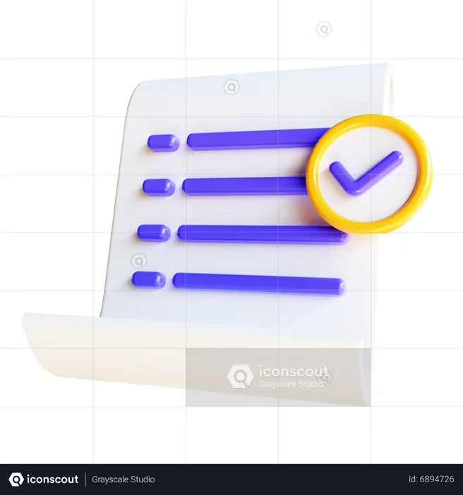 Genehmigte Liste  3D Icon