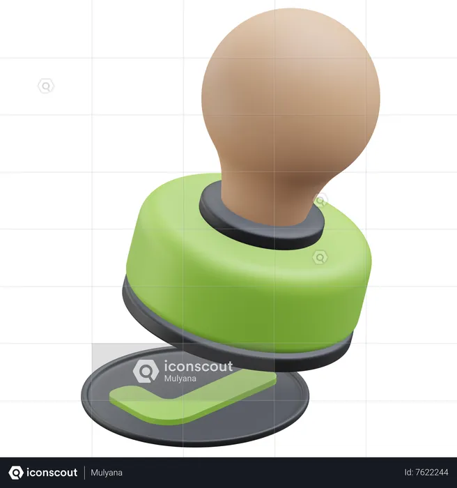 Genehmigter Stempel  3D Icon