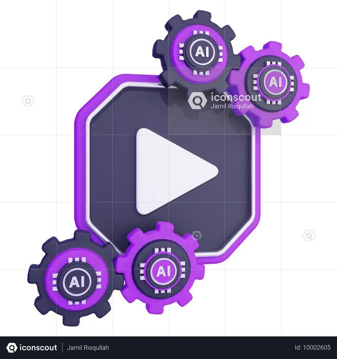 Generador de vídeo de inteligencia artificial  3D Icon