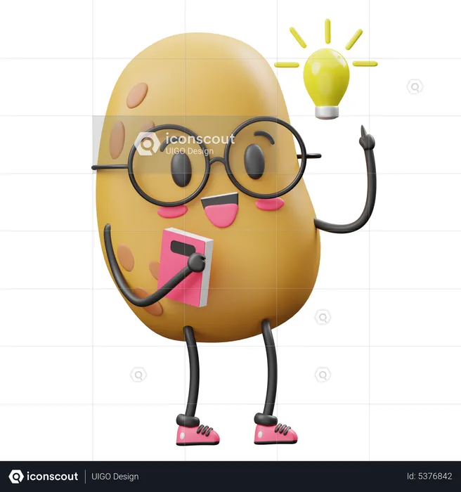 Genius Potato  3D Icon