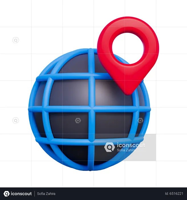 Ubicación geográfica  3D Icon